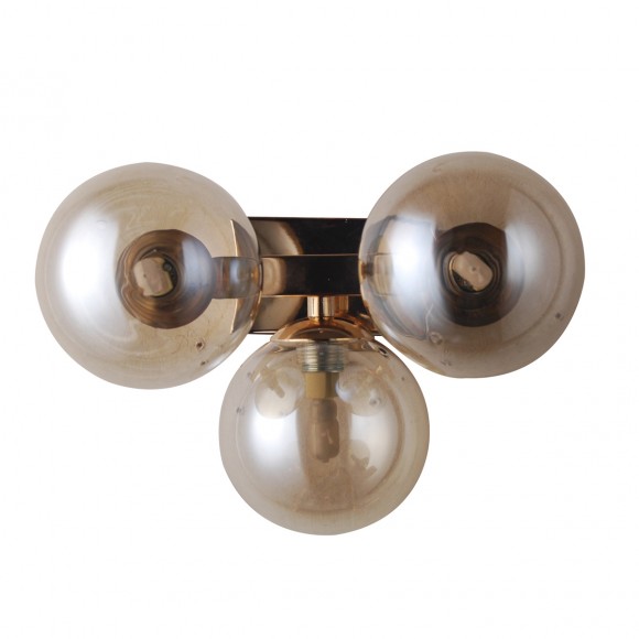 Italux WL-6161-3 GO+CO fali lámpa Marbelio 3x28W | G9 | IP20 - üveg, fém, arany/konyak színű