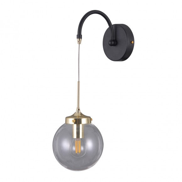 Italux WL-43232-1 fali lámpa Domenico 1x5W | E14 | IP20 - matt fekete, aranyszínű