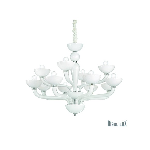 Ideal Lux 094052 mennyezeti függőlámpa Casanova Bianco 12x40W|E14