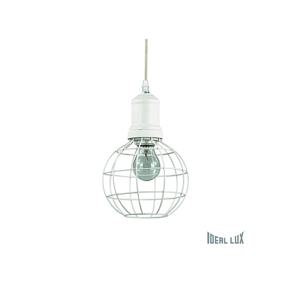 Ideal Lux 114927 mennyezeti függőlámpa Cage Round 1x60W|E27 - fehér