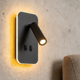 Italux WL-83957-1-BK LED fali spotlámpa Doria | 8W LED | 559lm | 3000K