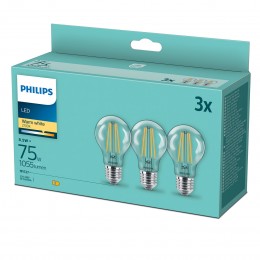 Philips 8718699696955 3x LED szénszálas izzókészlet E27 1x8,5W/75W | 1055lm | 2700K