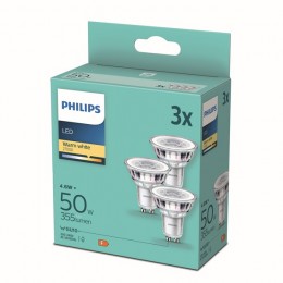 Philips 8718699777913 LED izzók 3x4,6W/50W | GU10 | 355lm | 2700K | 36D | PAR16