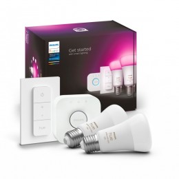 Philips Hue 8719514291379 izzók és Hue Bridge kezdőkészlet 2x11W | E27 | 806-1100lm | 2000-6500K | R
