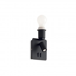 Ideális Lux 239545 fali lámpa kapcsolóval Gea Map árnyékoló nélkül 1x60W + 1x3W | 3000K
