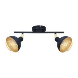 Italux SPL-27357-2-BK-GD spotlámpa Savio | 2x40W E14